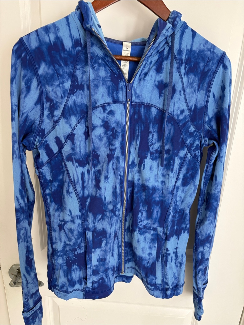 Lululemon Womens Blue Tie-Dye Zip Hoodie Jacket